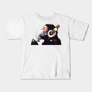 BANKSY DJ Monkey Thinker Kids T-Shirt